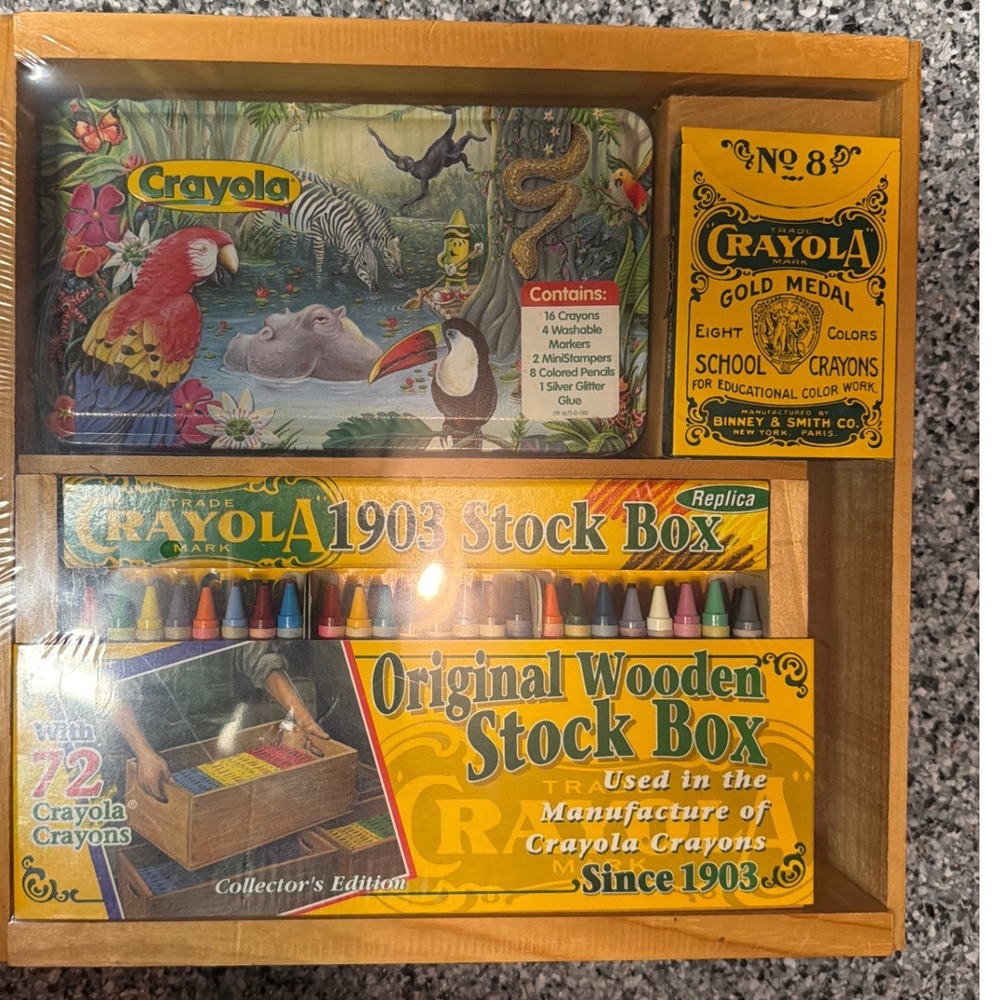 Crayola Collectors Edition Original Wooden Stock Box Replica Art Set 1903 Sealed